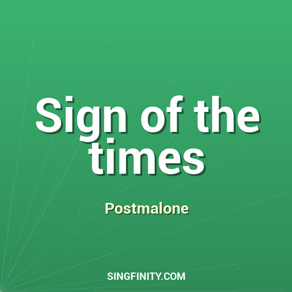 Sign of the times