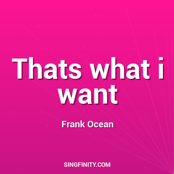 Thats what i want