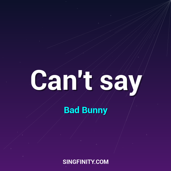 Can't say